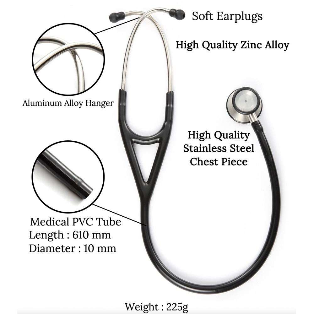 Stainless steel cardiology stethoscope for both adults and children, high-sensitivity professional medical stethoscope, with English color box packaging Application Scenario