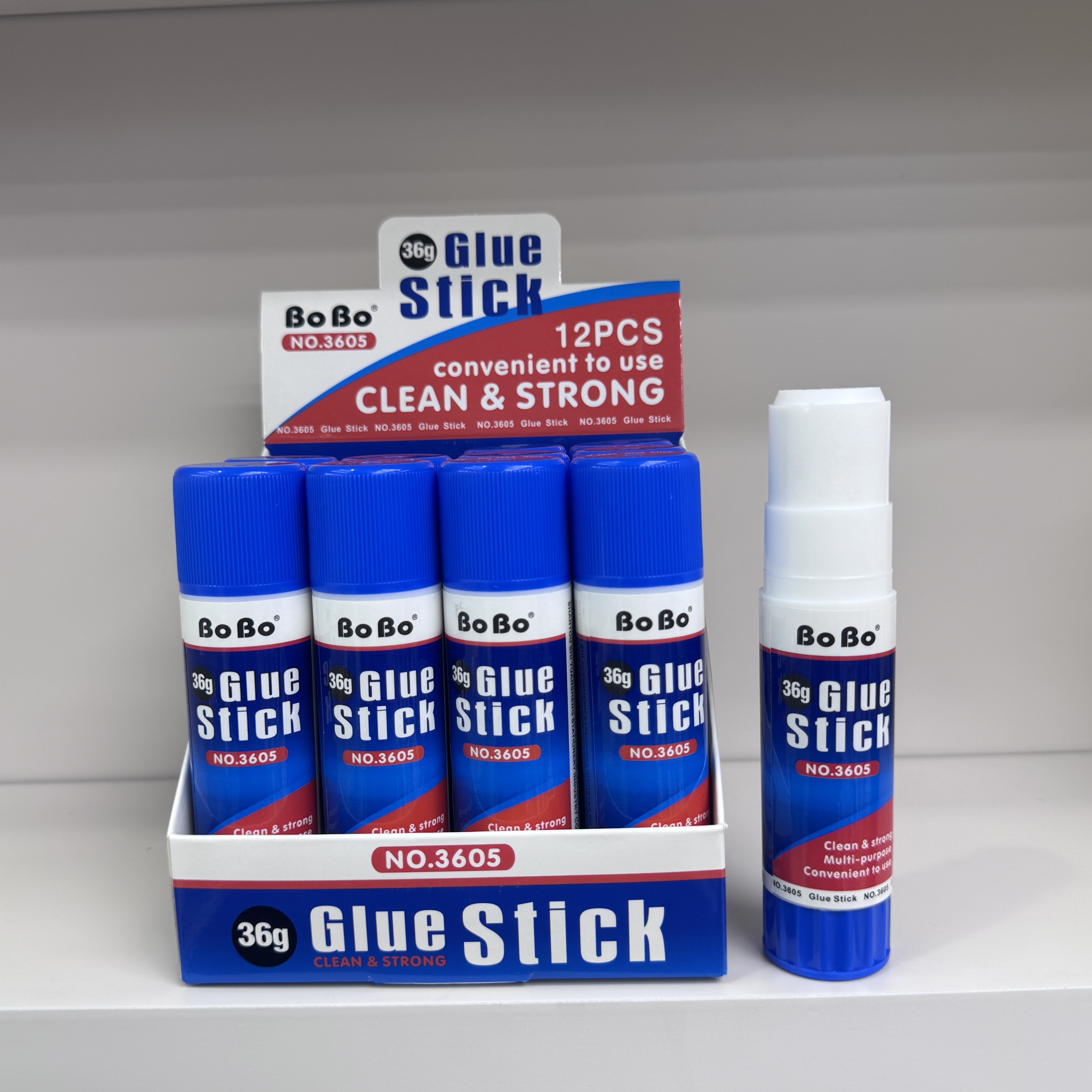 English Version NO.3605 PVA Solid Adhesive 36g, student-specific eco-friendly solid adhesive, quick bonding, easy to use, odorless, and free of formaldehyde Specification drawing
