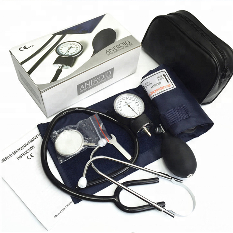 Wholesale manual pressurized blood pressure monitor, desktop, mercury-free liquid, old-fashioned blood pressure monitor with stethoscope Specification image