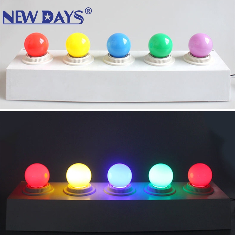NEWDAYS brand cross-border new seven-color led bulb G45PC transparent small color bubble, Christmas tree hanging light, Halloween decorative ball bubble light, red led bulb details Picture