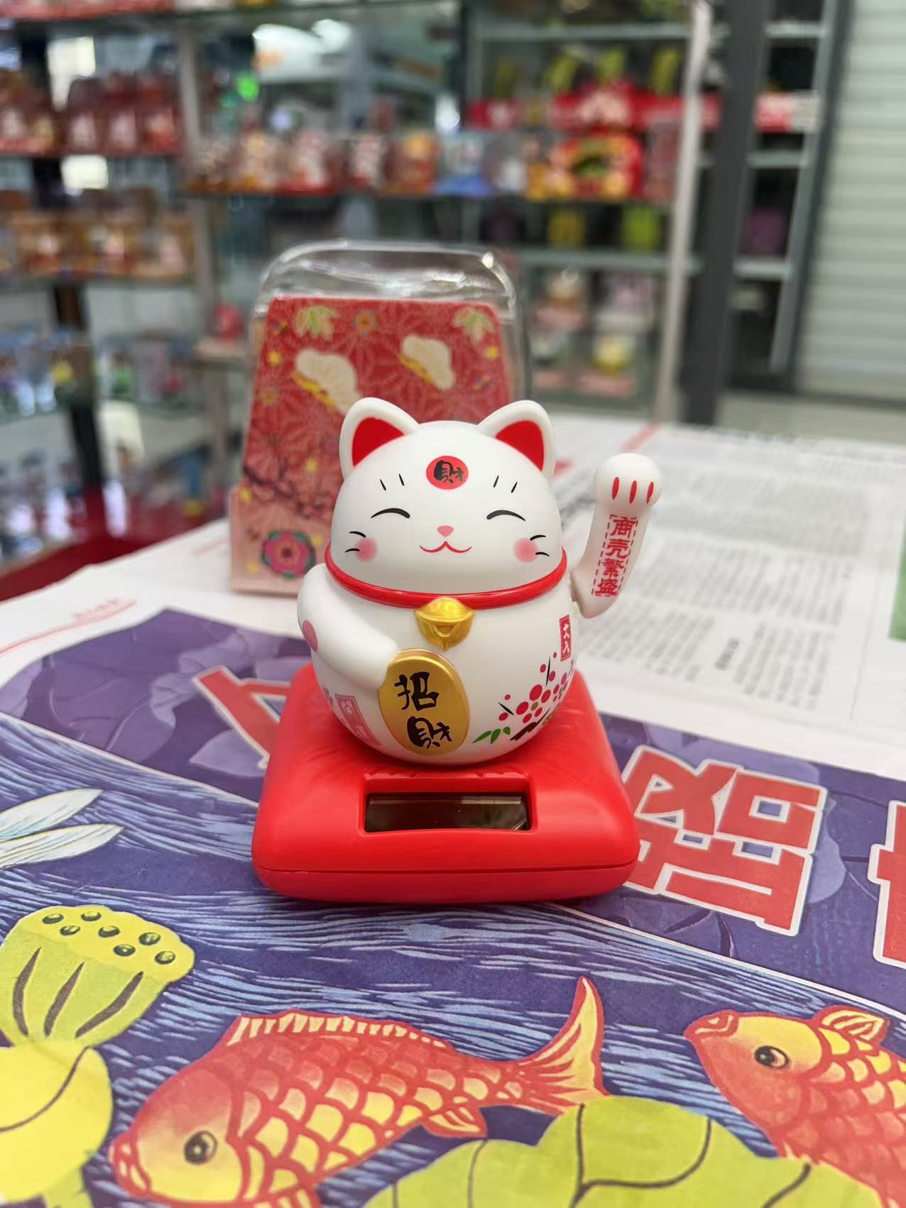 厂家供应 创意 前台太阳能 招财猫招手摆件礼物汽车内饰玩具批发详情5