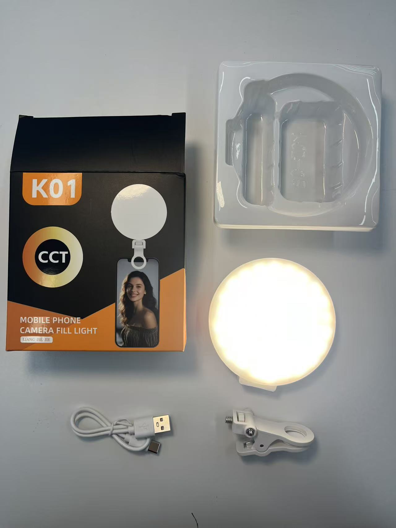 Mini portable mobile phone fill light, LED external live streaming flash, beauty selfie face lighting Item Picture