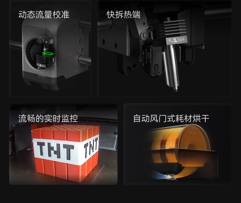 新品预售 拓竹P2S 3D打印机器大尺寸FDM家用自动桌面多色立体高精度高速AI监测烘干P1S升级详情3