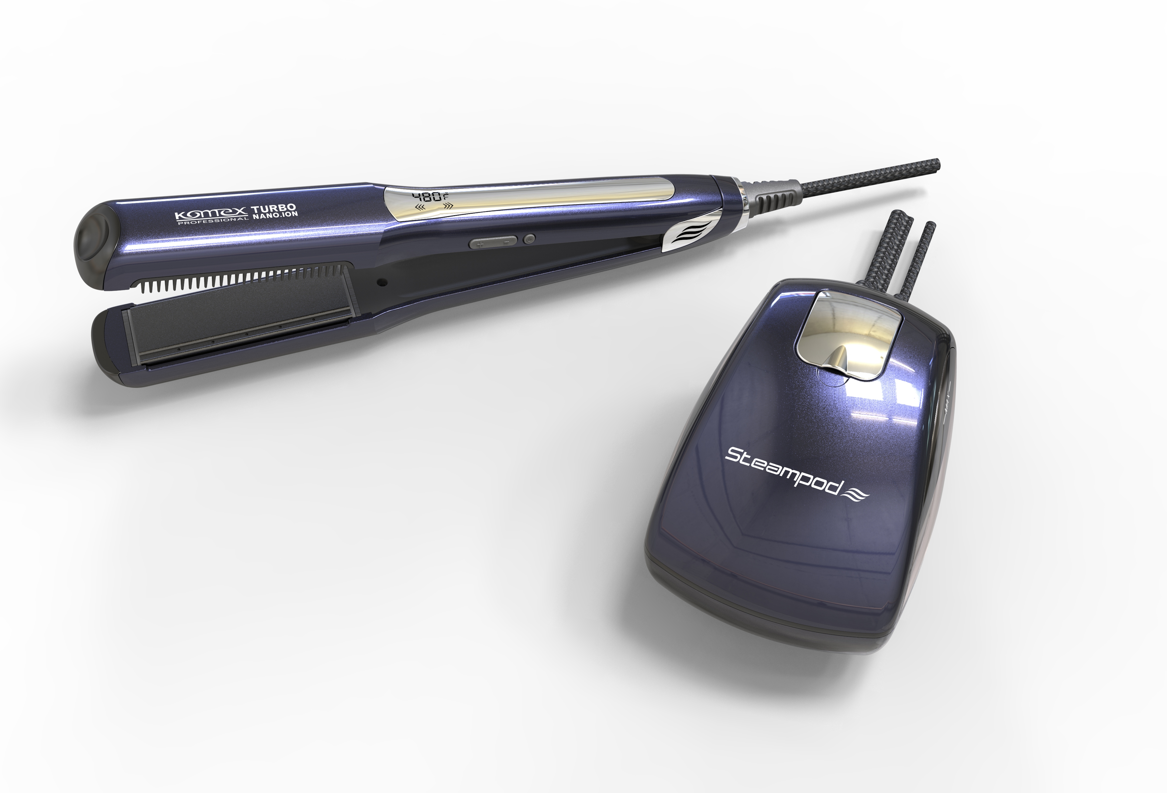 跨境专业发廊STEAMPOD家用大容量蒸汽负离子功能直发器250°C高温度蒸汽护理护理部伤发直发器