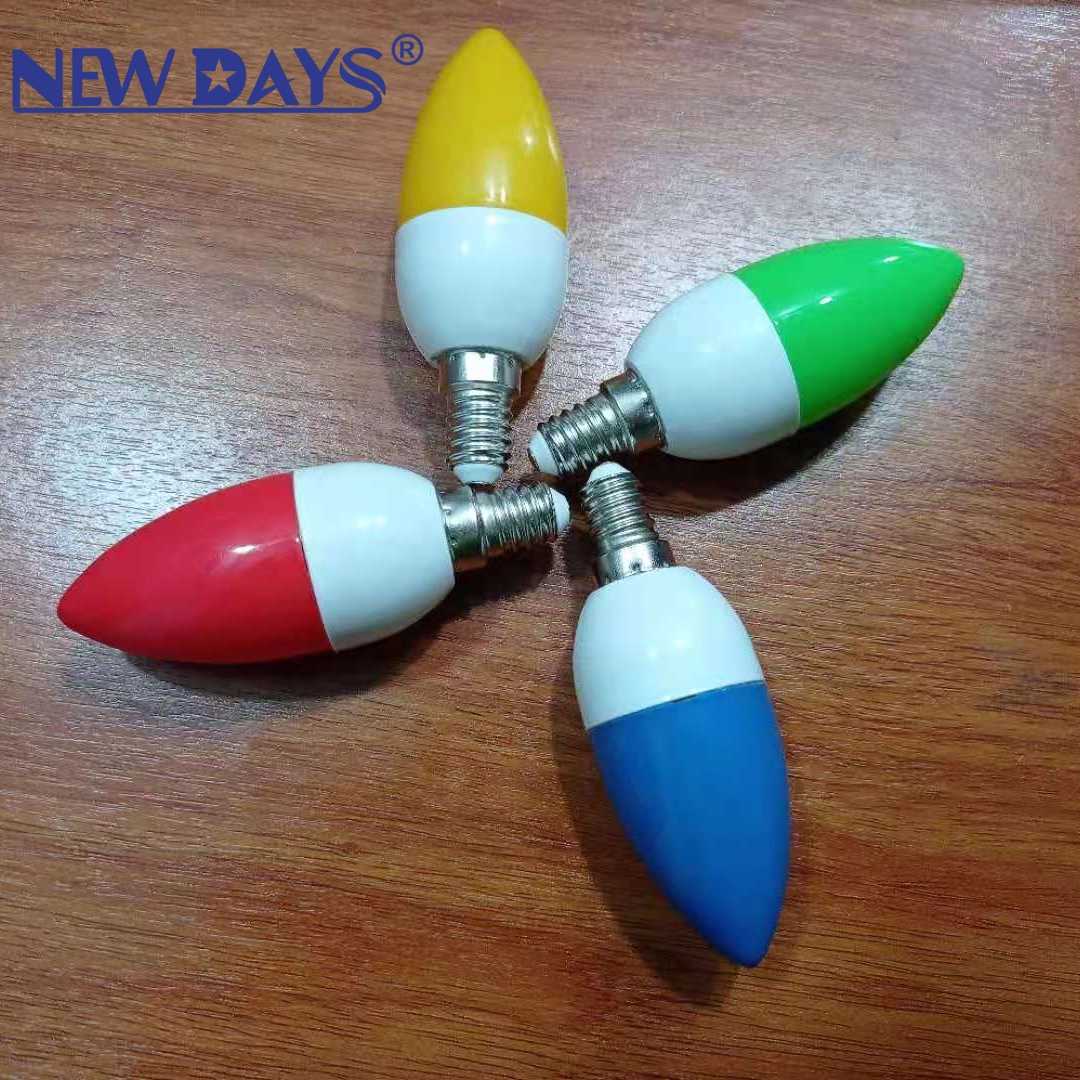 NEWDAYS brand cross-border new led color bulbs e14 small-mouth bulbs e27 red light energy-saving lamps blue and yellow light stage small bulbs seven-color energy-saving high-brightness bulbs Specification image