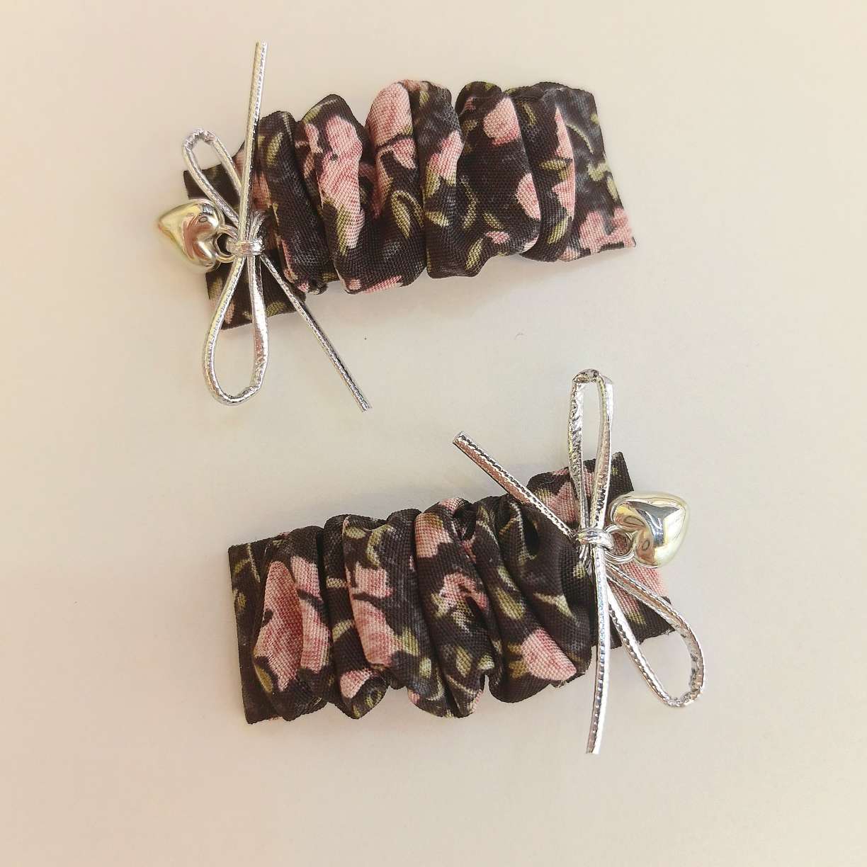 复古黑粉小碎花儿童发夹边夹对夹拜拜夹发饰儿童发卡