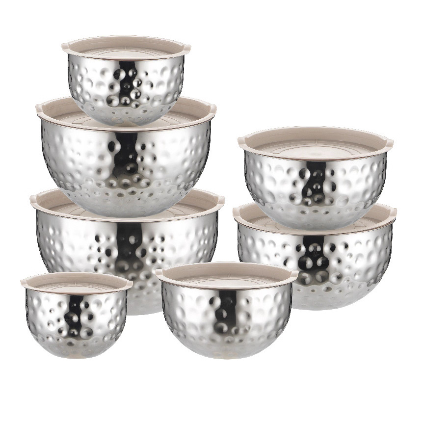 多功能不锈钢锤印盆加厚沙拉盆打蛋盆烘焙用家用