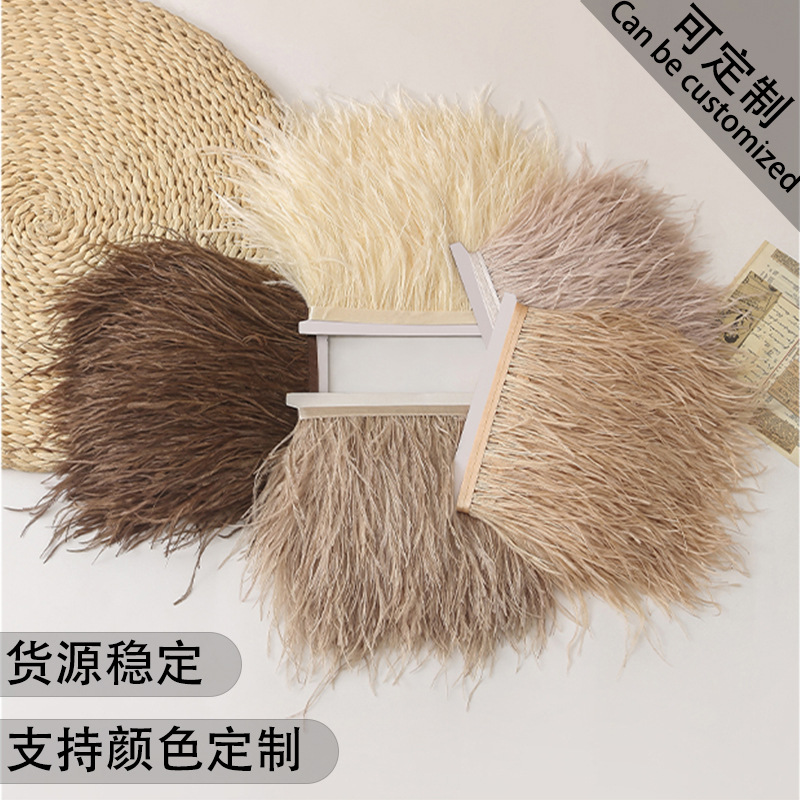 Diy Feather Cloth Strips Decorative Tassels 10-15Cm Ostrich Wool Cloth Edges Stage Dress Dance Dress Skirt Edges Clothing Accessories Lace Application Scenario