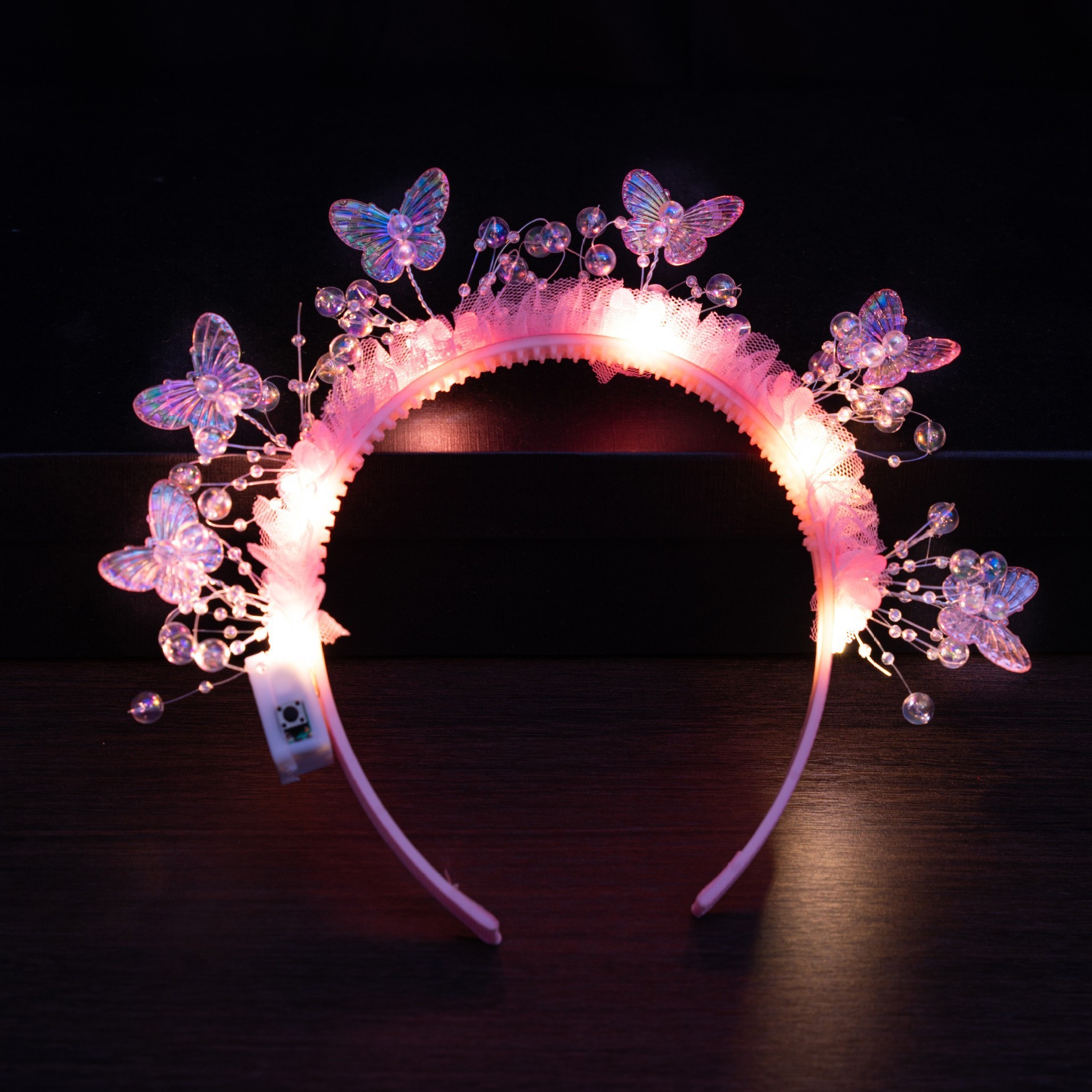 新款兰花簪花发箍发光小女孩仙子发饰头饰成品演出道具厂家批发产品图