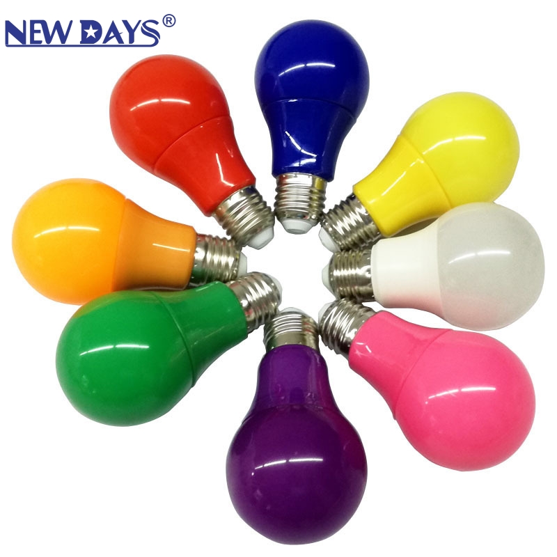 NEWDAYS brand cross-border new seven-color LED small bulbs, night lights, pink, blue, green, purple, orange and yellow indoor and outdoor ambient lights, E27B22 screw socket