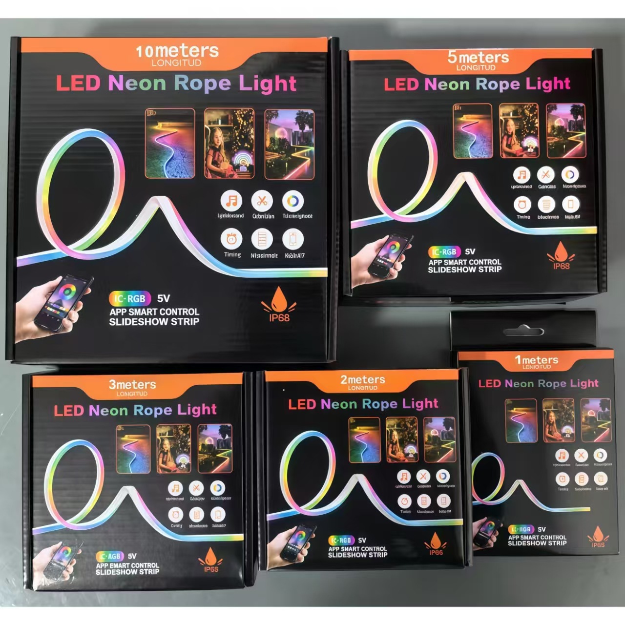 幻彩柔性灯带 智能APP霓虹灯 带IC流水灯跑马可音乐声控同步灯带