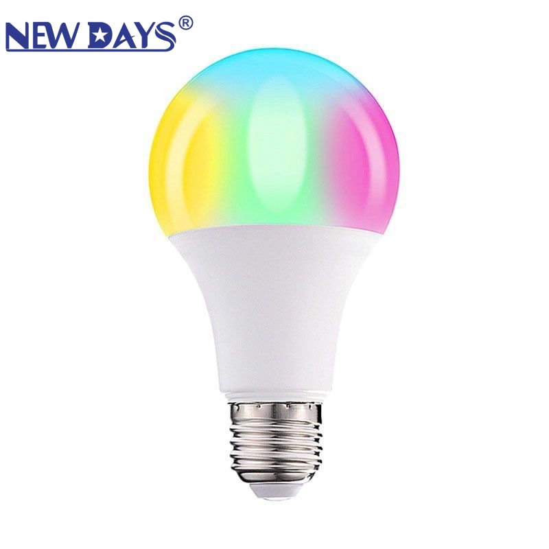NEWDAYS brand cross-border new plastic-coated aluminum remote control light bulb, graffiti WIFI Bluetooth smart light bulb, RGB stepless dimming and color-adjusting light bulb Item Picture