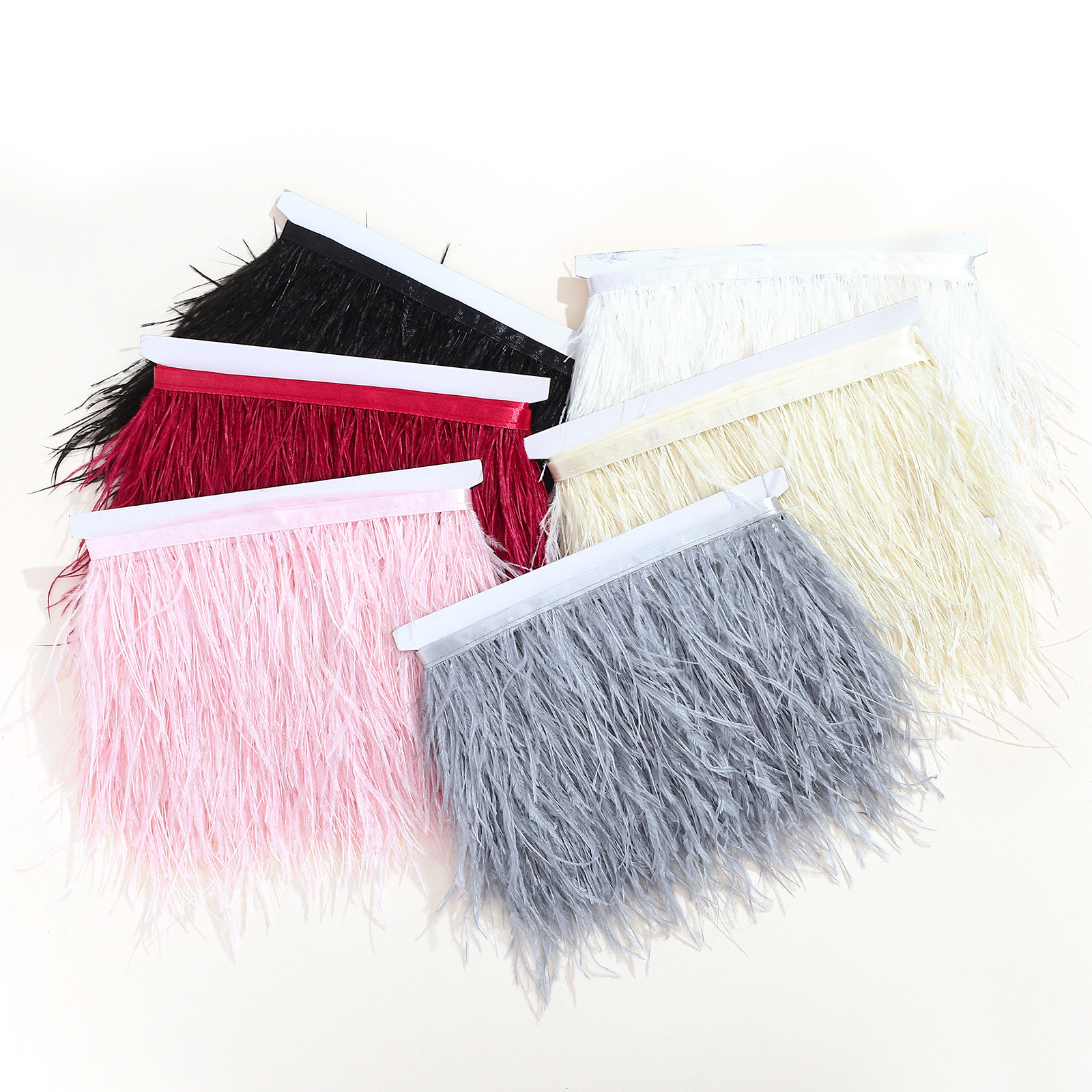 Factory Direct Sales Of Ostrich Wool Fabric Edge 8-10Cm Ostrich Feather Lace/Feather Fabric Strap Clothing Accessories Item Picture