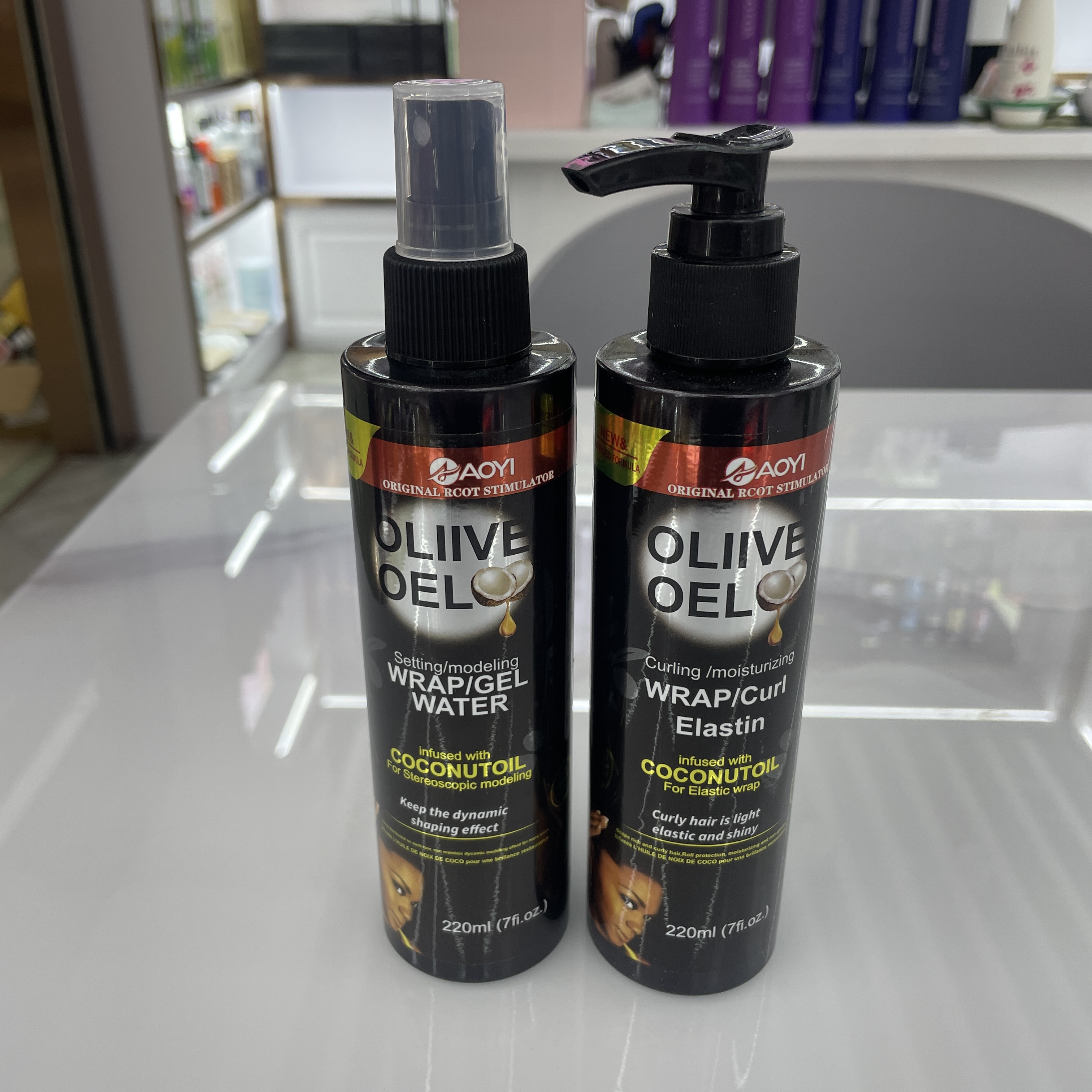 220ml kinetic fluffy gel water (OLIVE OIL coconut label) 220ml elástica elástica (OLIVE OIL coconut label). - 2