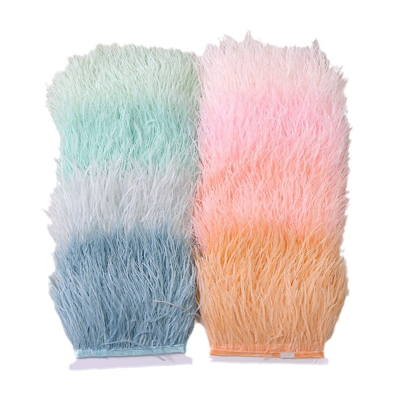 Factory Direct Sales Of Ostrich Wool Fabric Edge 8-10Cm Ostrich Feather Lace/Feather Fabric Strap Clothing Accessories Application Scenario