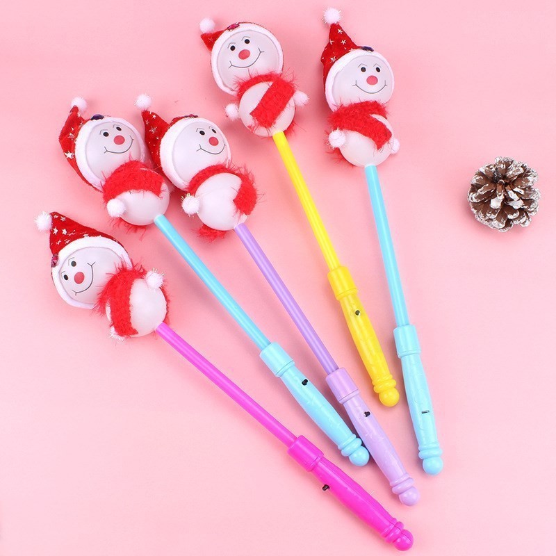 新款雪人发光棒圣诞闪光棒雪人棒 圣诞礼物七彩发光玩具发光道具产品图