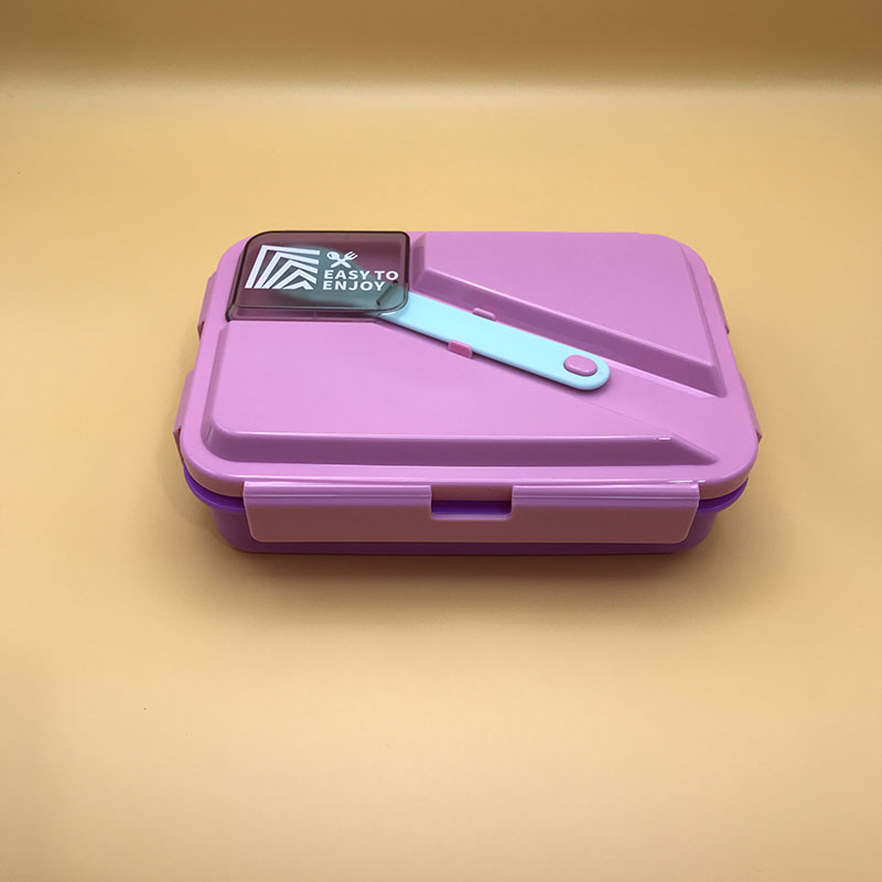 自带餐具分隔便当盒 多色便携密封餐盒 学生上班族保鲜饭盒带盖防漏详情5