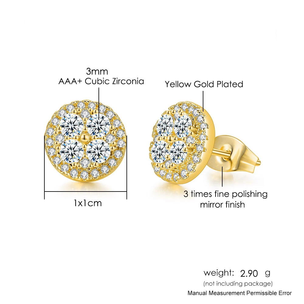 Full zircon micro-inlaid round stud earrings for women, a cross-border best-selling earring from Europe and America, and a bestseller on Amazon detail image 8