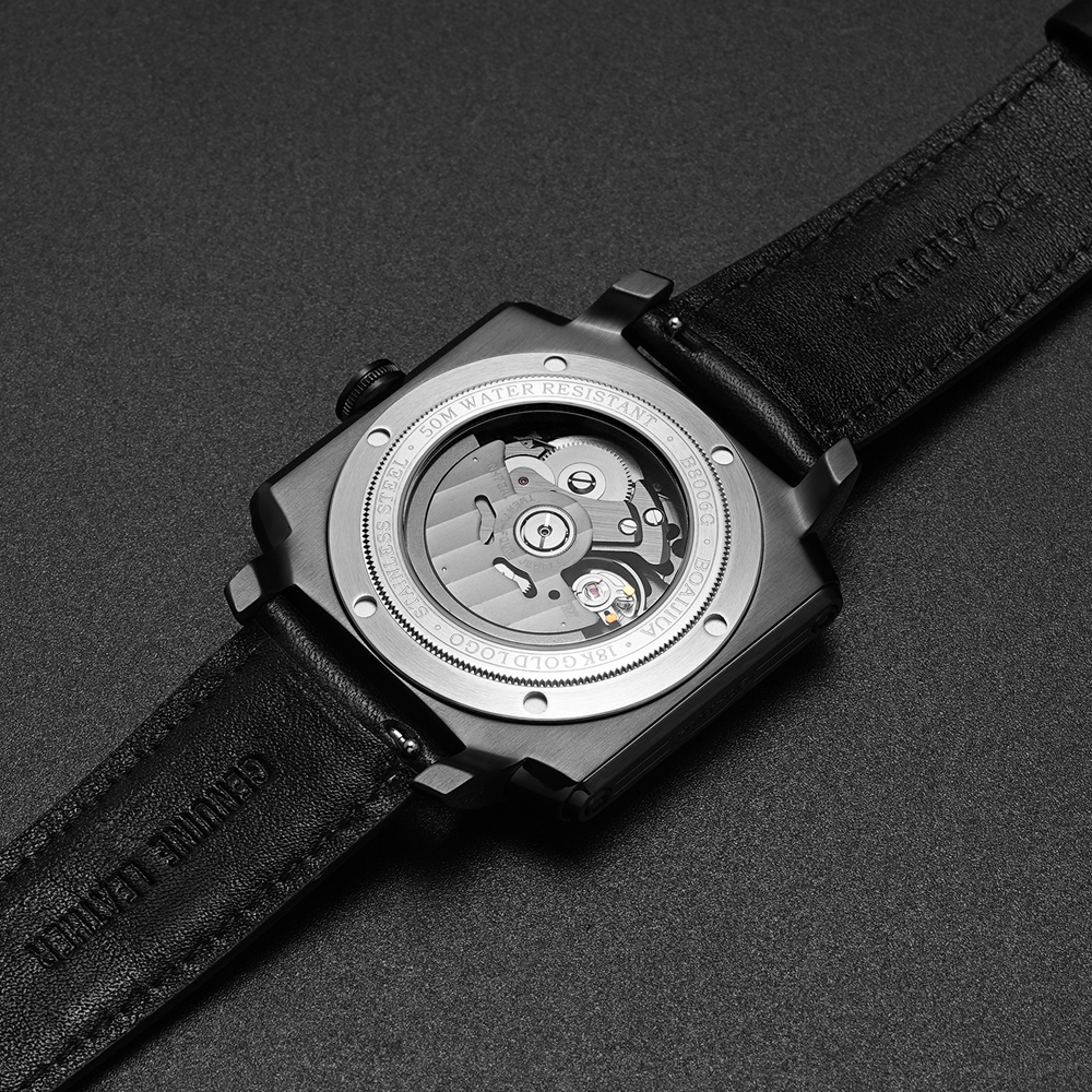 Bai Ai Jia 2025 New skeletonized automatic Mechanical Watch, fashionable waterproof men's watch, 18K gold label original genuine watch 8006 Phantom Black 42.5mm Application Scenario