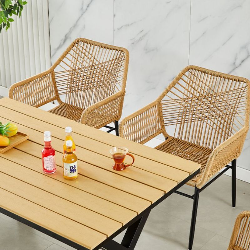 室外藤椅北欧桌椅单椅防水绳防晒设计师户外别墅庭院凳藤编椅子藤椅椅子花园桌子图