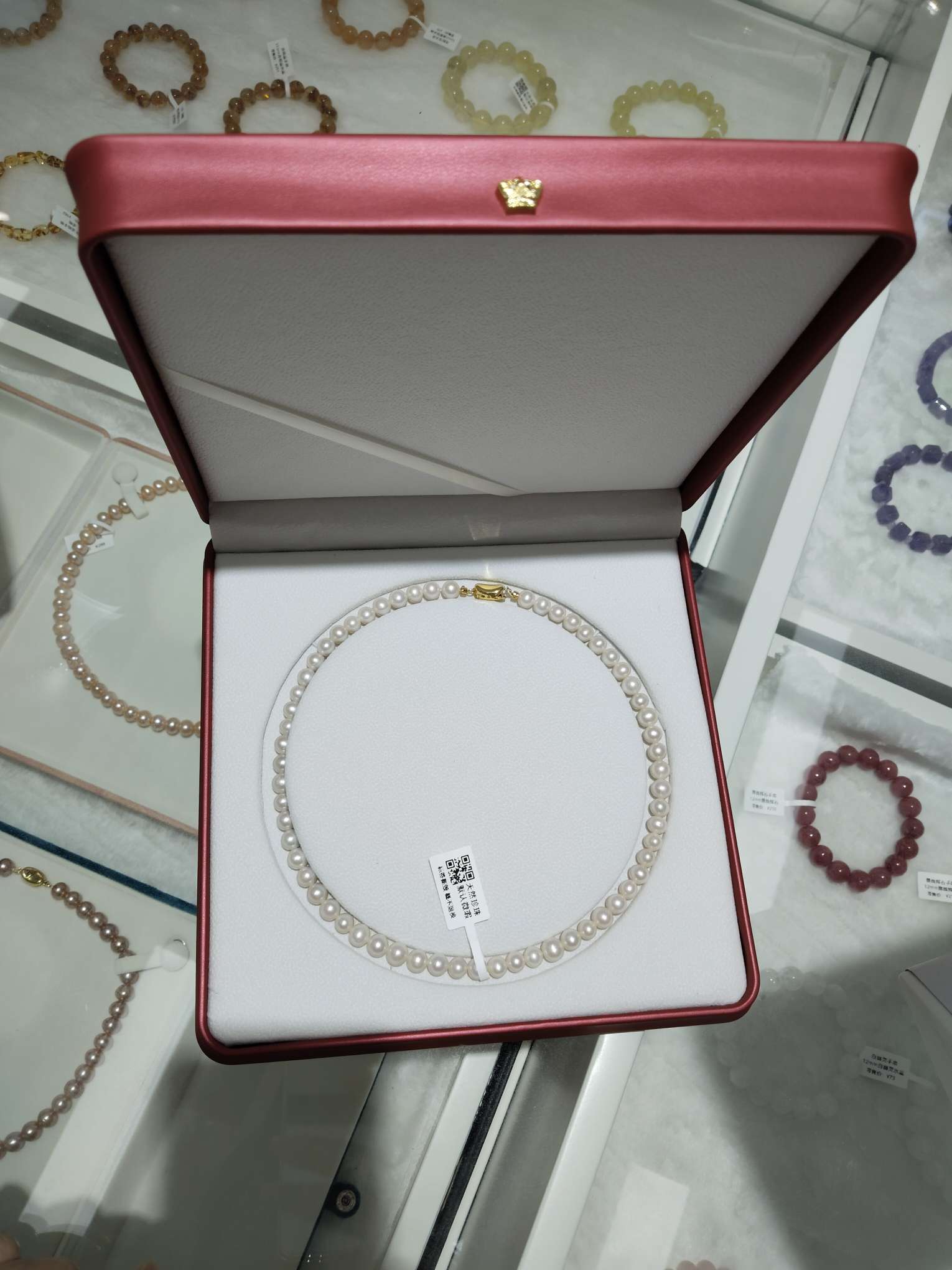 天然淡水无核珍珠项链6mm正圆