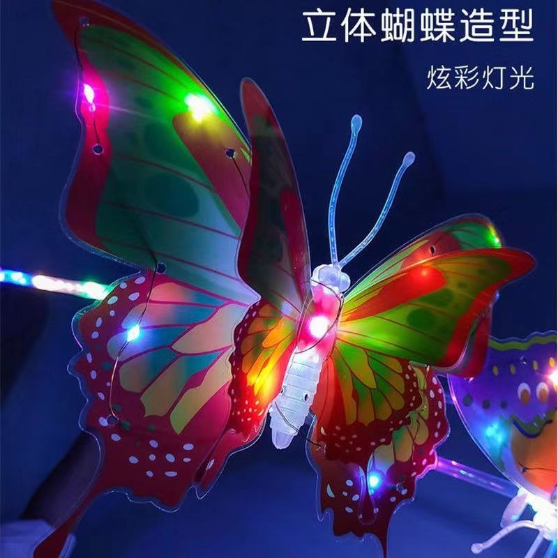 地推礼品发光蝴蝶 led仿真蝴蝶 电动闪光摇摆蝴蝶 地摊摆摊货源产品图