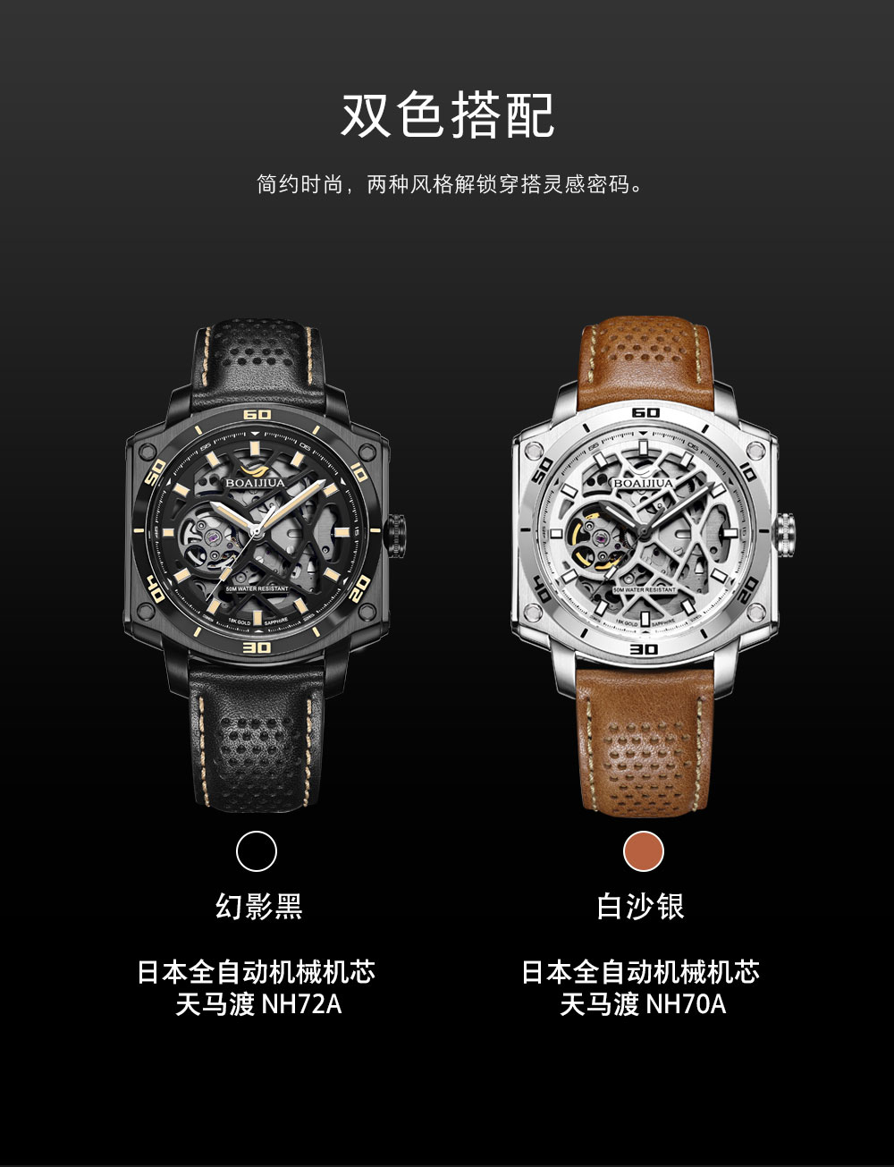 Новая модель от берики 2025, модная, водонепроницаемая мужская таблица 18K, оригинальные часы 800 006 phantasy черная 42,5 мм pic 10
