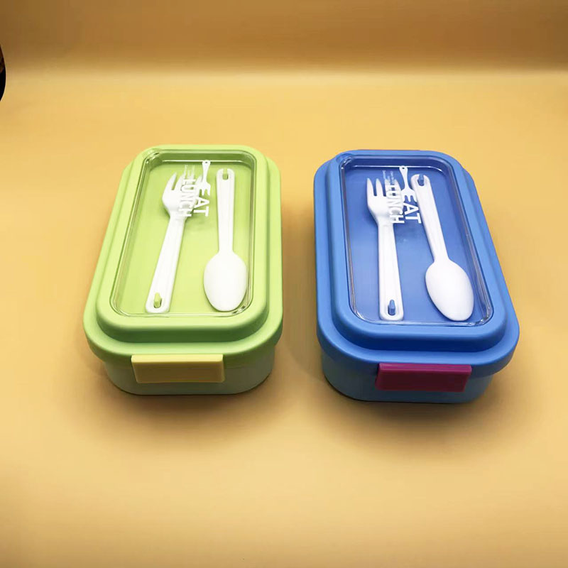 多格分隔便当盒 自带餐具马卡龙色餐盒 学生上班族便携密封保鲜饭盒带盖防漏详情3