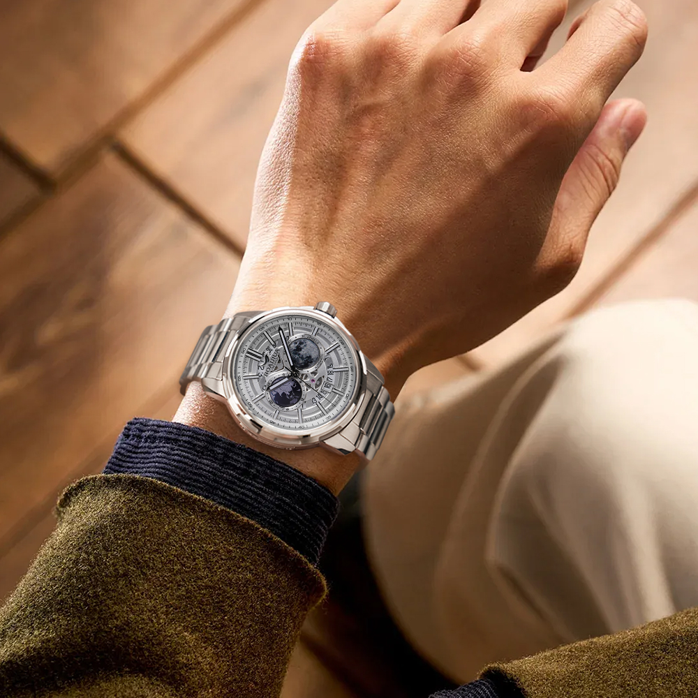 Baiaijia fully automatic mechanical men's watch, Starry Sky Waterproof Men's watch, original genuine 18K gold label steel band mechanical watch 8002 Nebula White Application Scenario