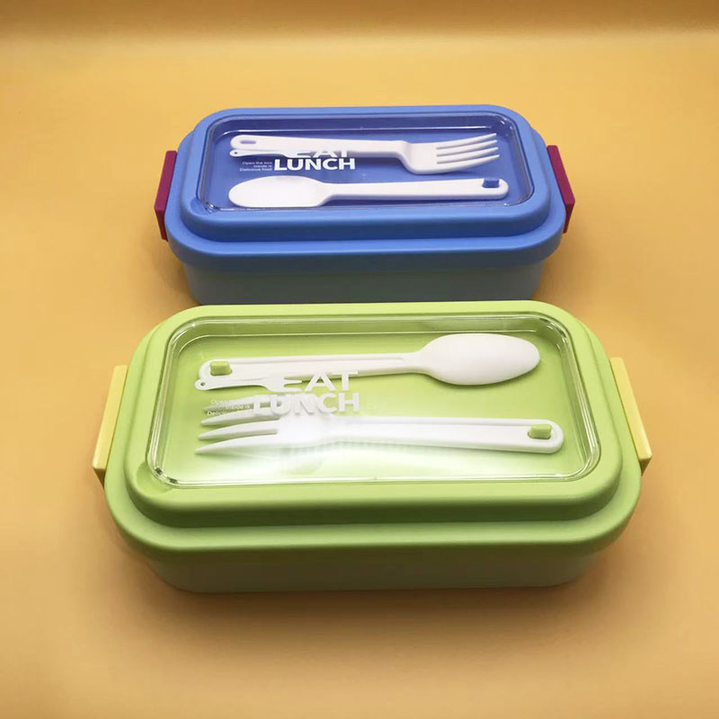 多格分隔便当盒 自带餐具马卡龙色餐盒 学生上班族便携密封保鲜饭盒带盖防漏详情4