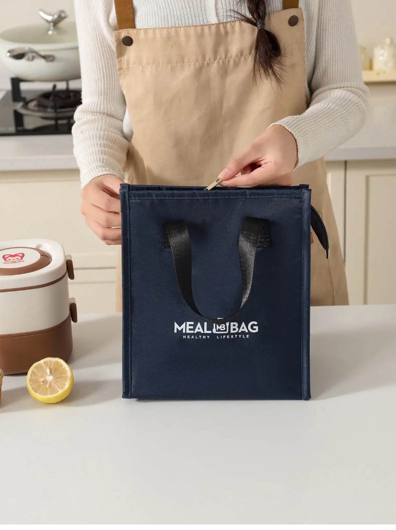 New minimalist meal bags, large-capacity insulated bento bags, thickened aluminum foil lunch bags, hand-held lunch box bags, ice packs detail image 18