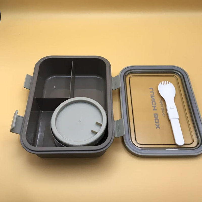 多色分隔便当盒 自带餐具密封餐盒 学生上班族便携保鲜饭盒带盖防漏详情5