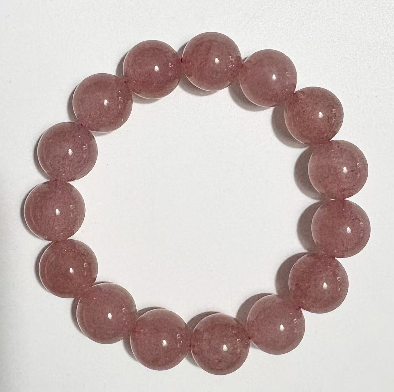 天然红草莓晶手串