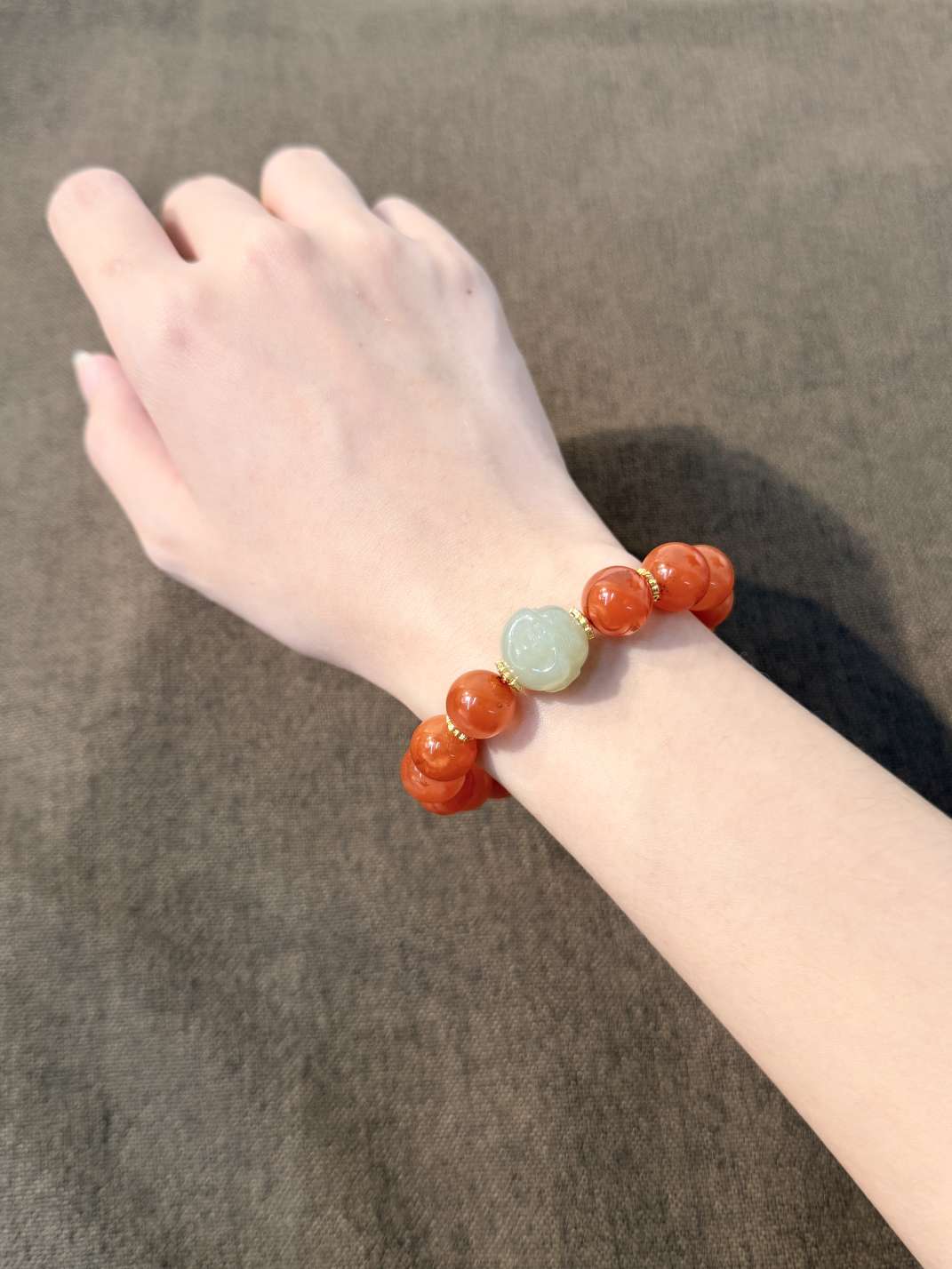 道毅珠宝南红手串手链和田玉佛头时尚新中式禅意手串