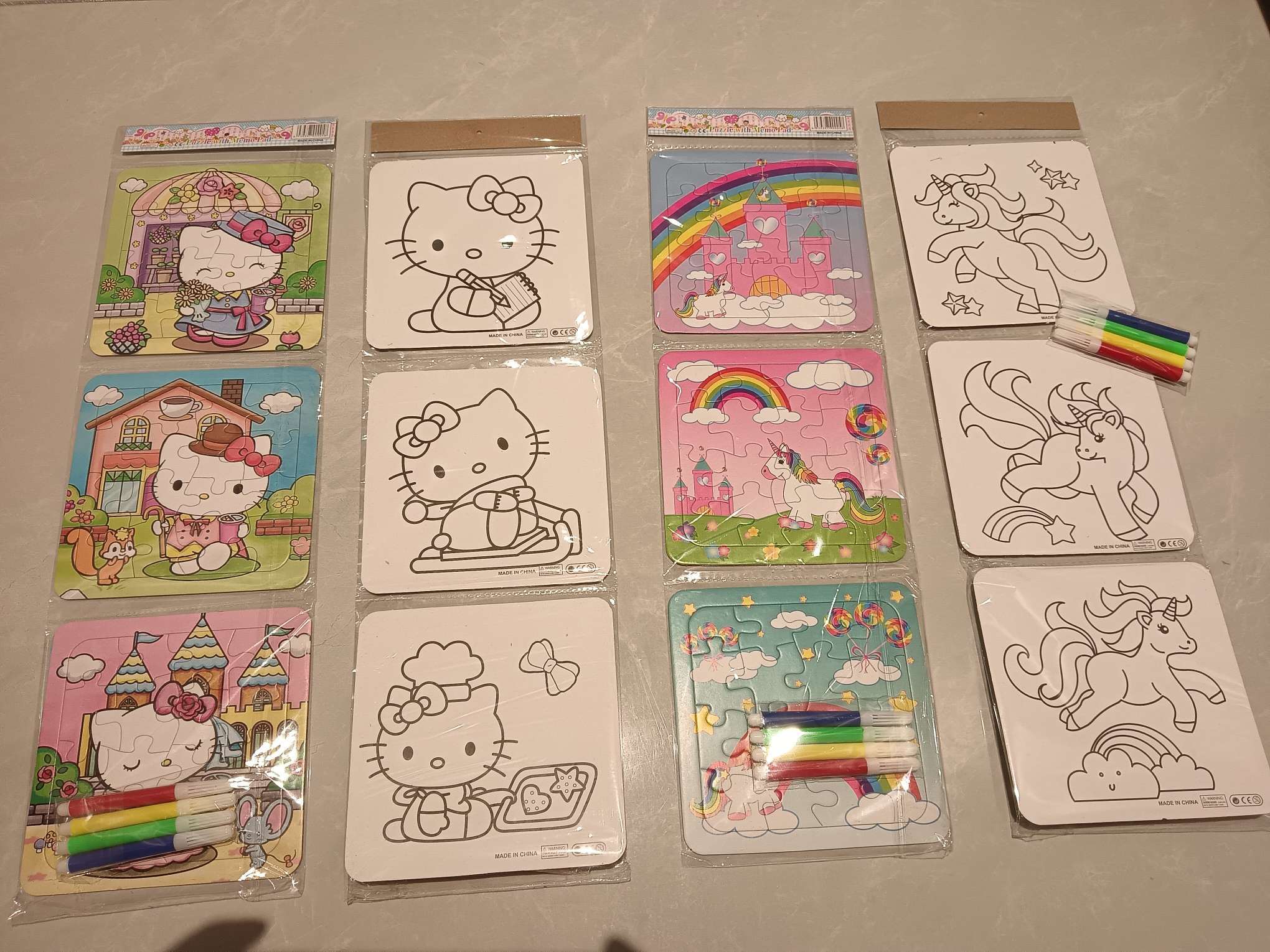 三连填色拼图涂涂画画陪伴儿童节快乐成长玩具细节图