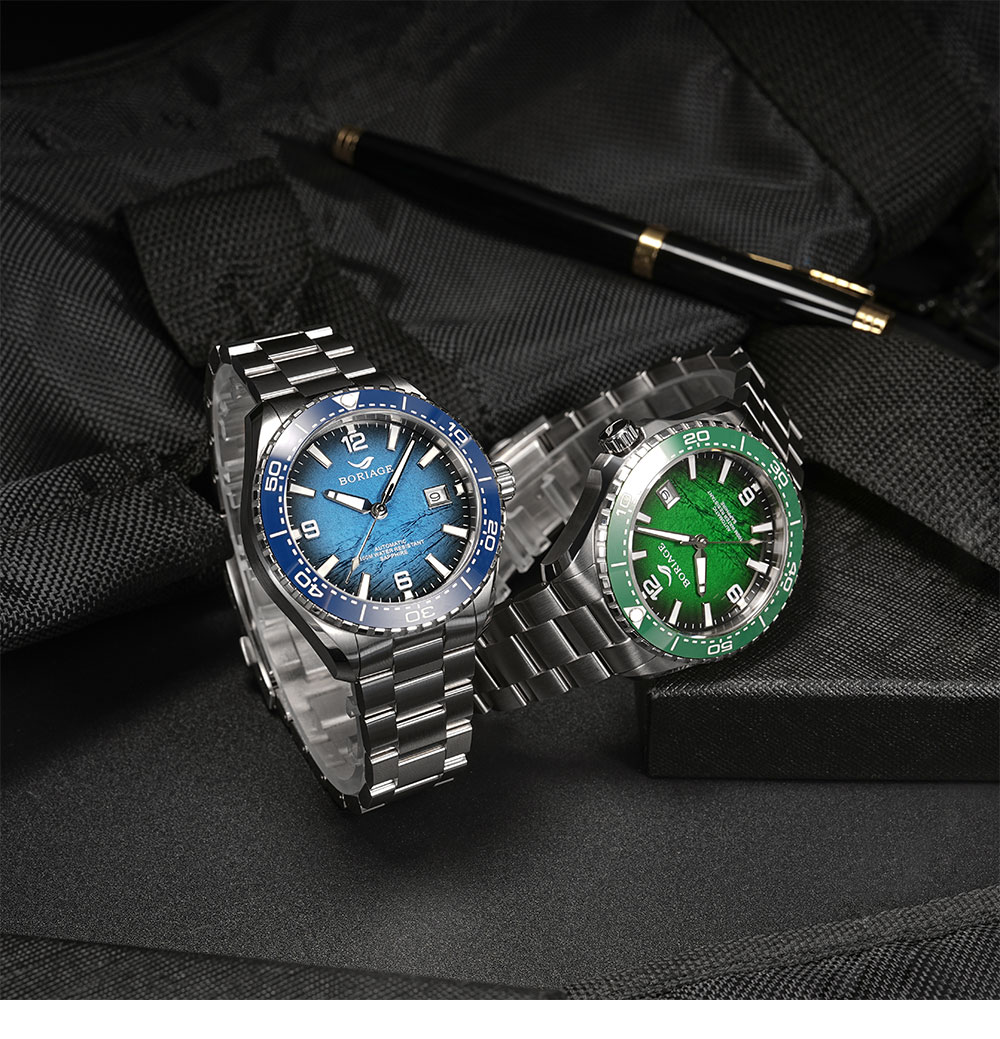 Preah aika reloj mecánico automático para hombres a prueba de agua reloj de pulso de los hombres original genuino cuero genuino diamante 18K reloj estándar de oro 8007 azul profundo pic 8
