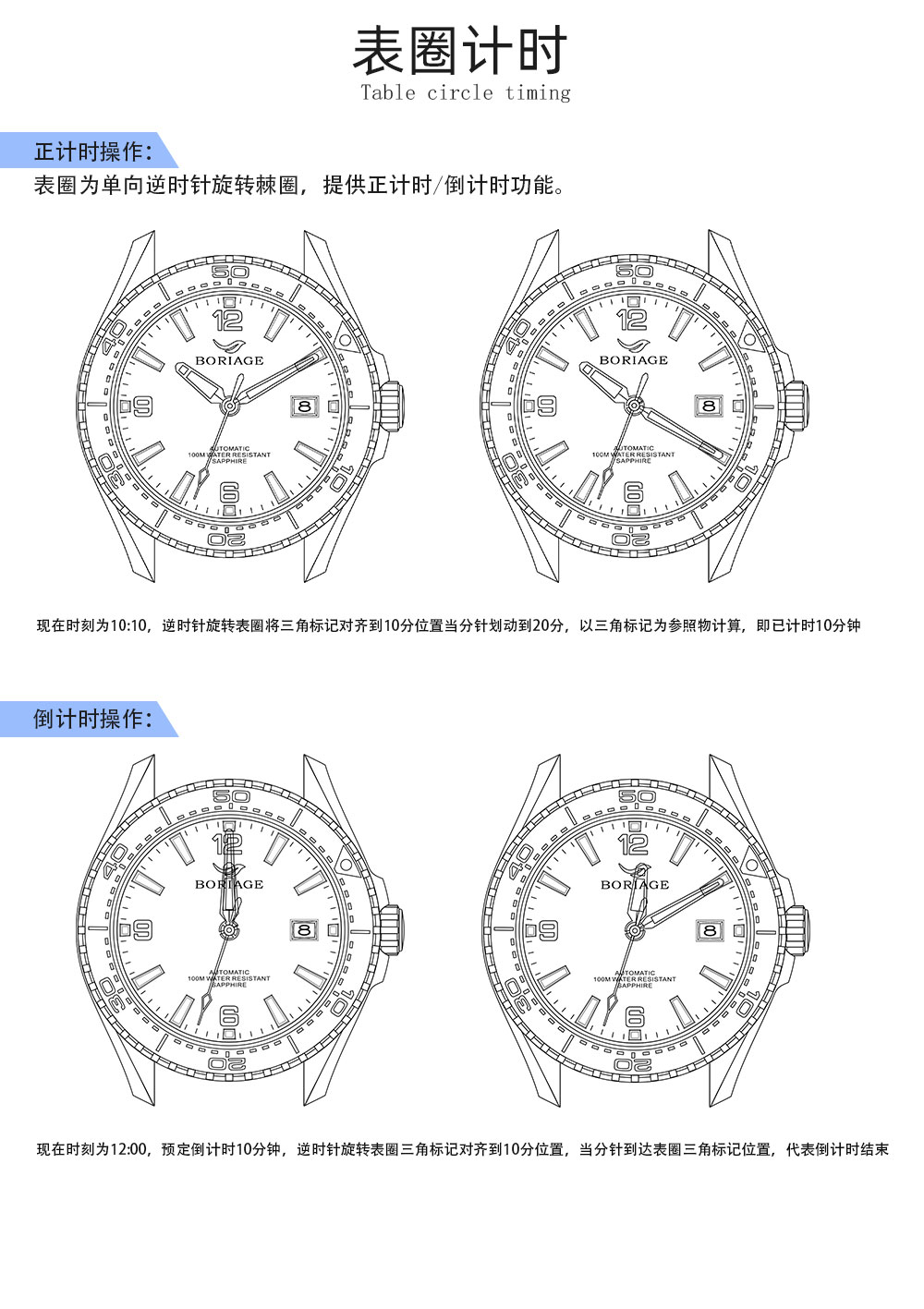 Preah aika reloj mecánico automático para hombres a prueba de agua reloj de pulso de los hombres original genuino cuero genuino diamante 18K reloj estándar de oro 8007 azul profundo pic 13