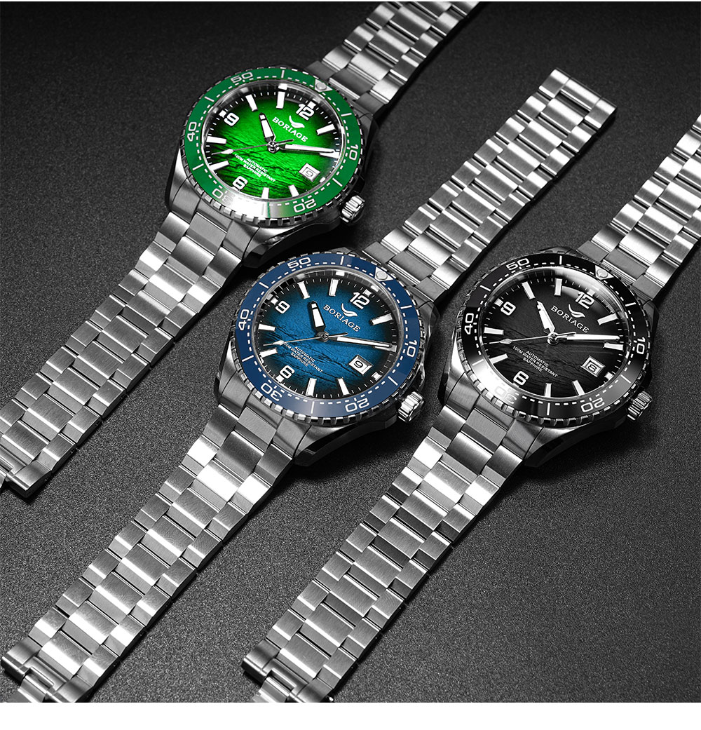 Preah aika reloj mecánico automático para hombres a prueba de agua reloj de pulso de los hombres original genuino cuero genuino diamante 18K reloj estándar de oro 8007 azul profundo pic 7