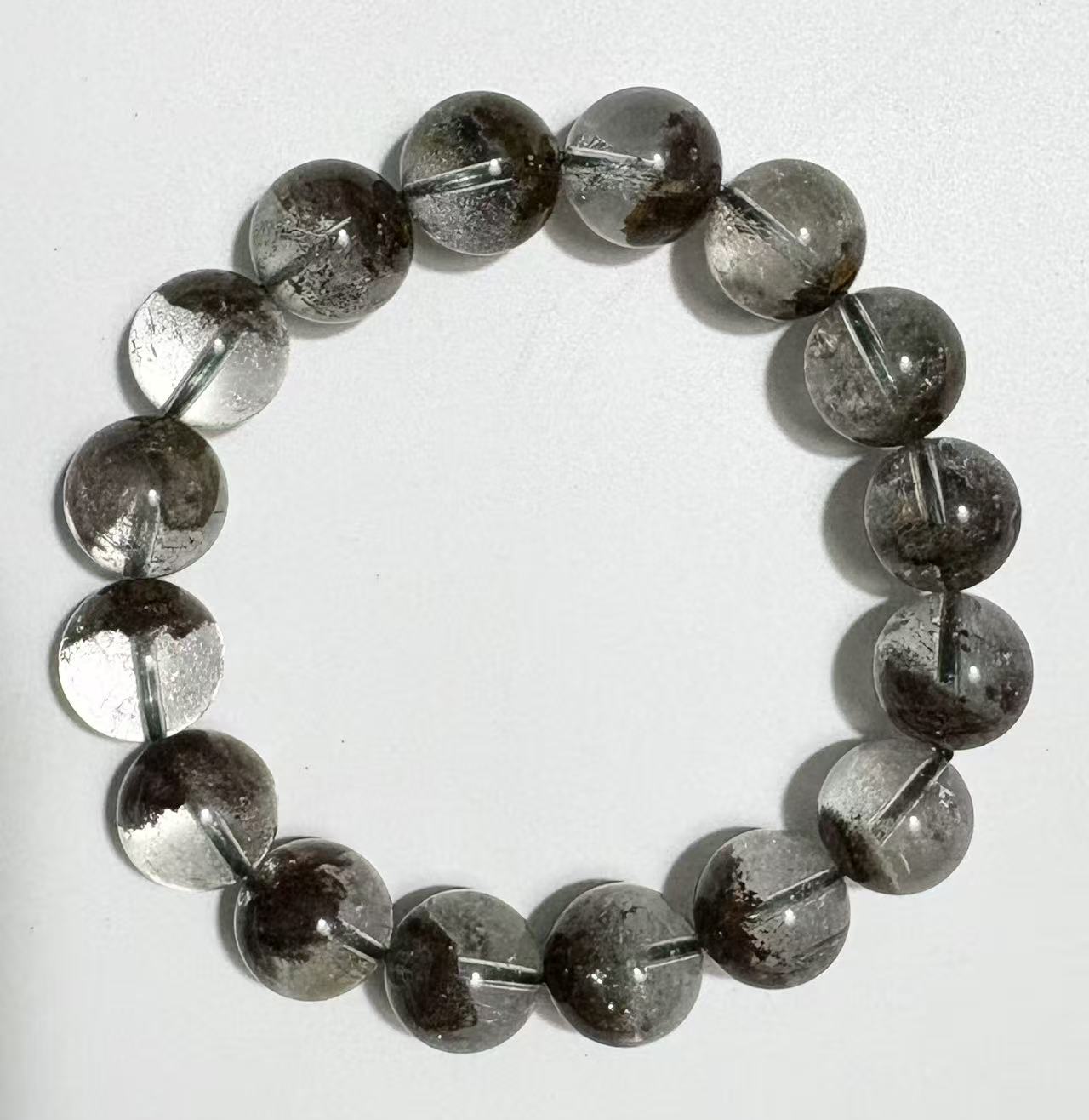 天然水晶绿幽灵水晶手串