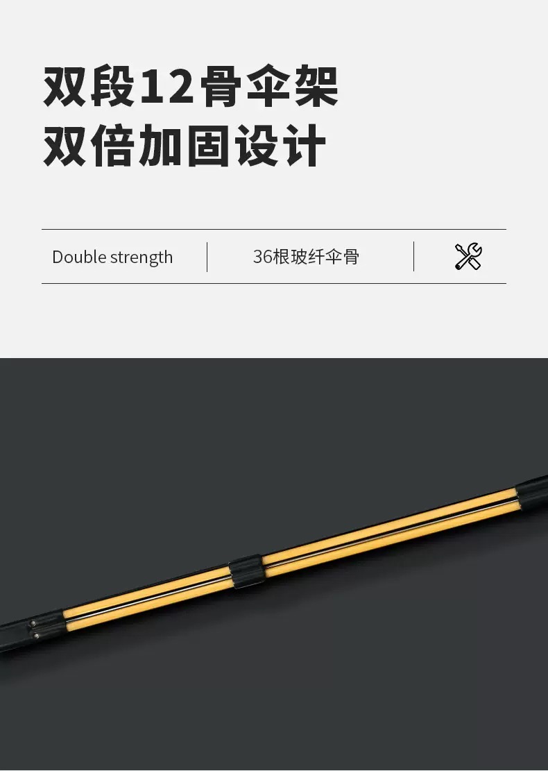 实木手柄全自动十骨加大加固黑胶双人伞遮阳防紫外线太阳伞可印刷LOGO广告伞男士伞详情6