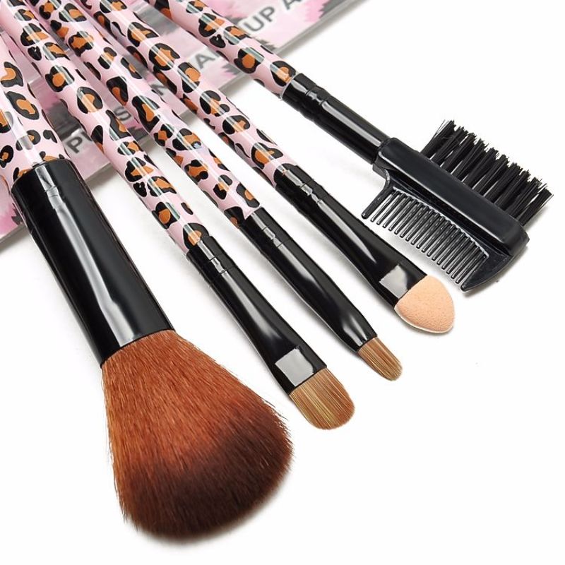 瑛秀美5支豹纹款套刷 化妆刷 便携款化妆工具2