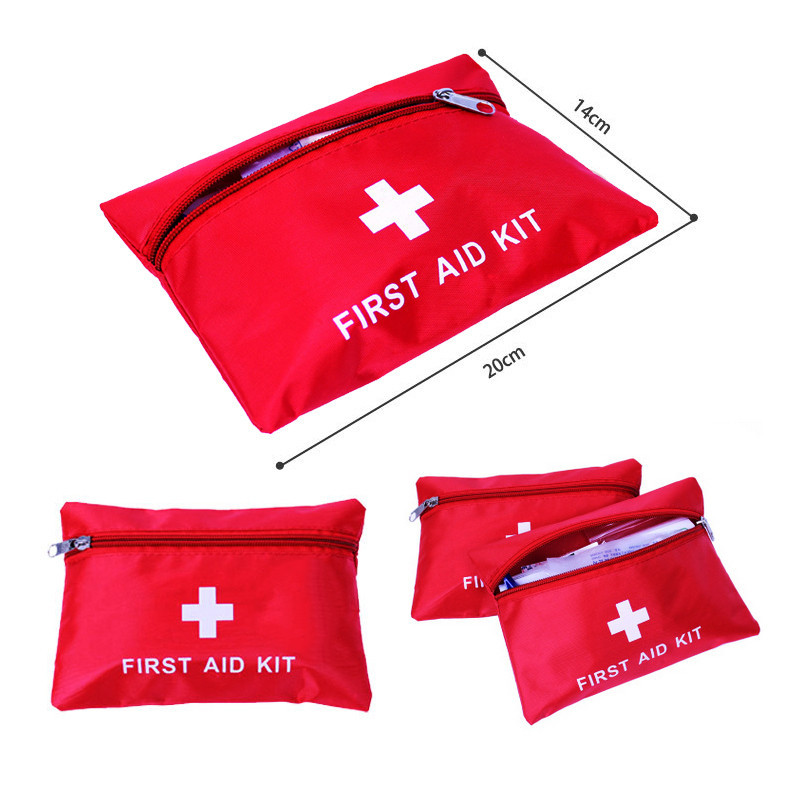 Household outdoor school epidemic prevention bag storage bag, travel red first aid kit small portable medical supplies storage bag