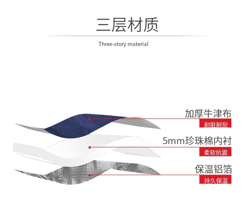 New minimalist meal bags, large-capacity insulated bento bags, thickened aluminum foil lunch bags, hand-held lunch box bags, ice packs detail image 2