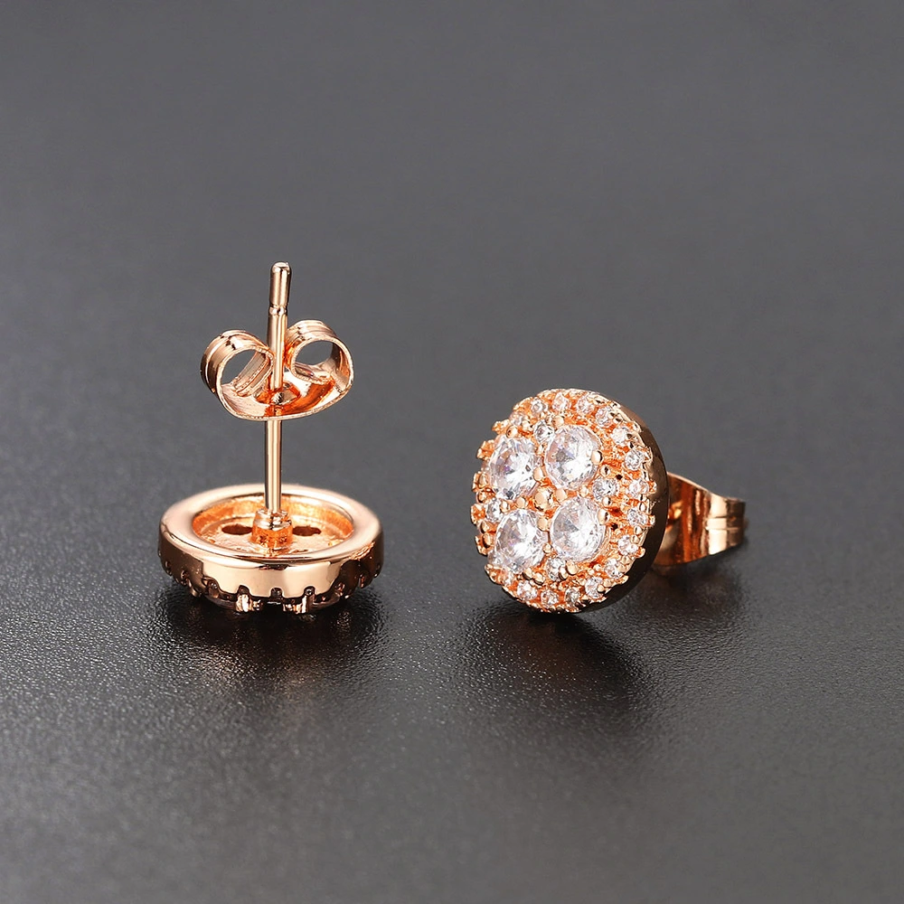 Full zircon micro-inlaid round stud earrings for women, a cross-border best-selling earring from Europe and America, and a bestseller on Amazon detail image 4