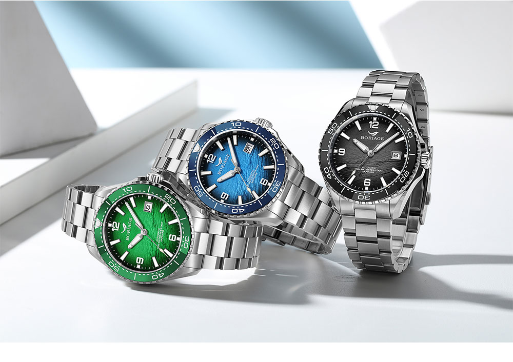 Preah aika reloj mecánico automático para hombres a prueba de agua reloj de pulso de los hombres original genuino cuero genuino diamante 18K reloj estándar de oro 8007 azul profundo pic 11