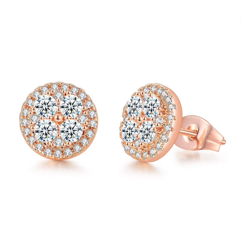 Full zircon micro-inlaid round stud earrings for women, a cross-border best-selling earring from Europe and America, and a bestseller on Amazon detail image 7