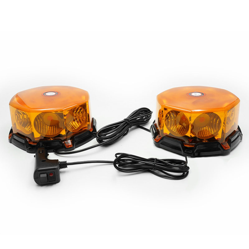 源头工厂一拖二车顶爆闪灯高亮警示工程汽车防水防尘LED多模式爆闪警示灯细节图
