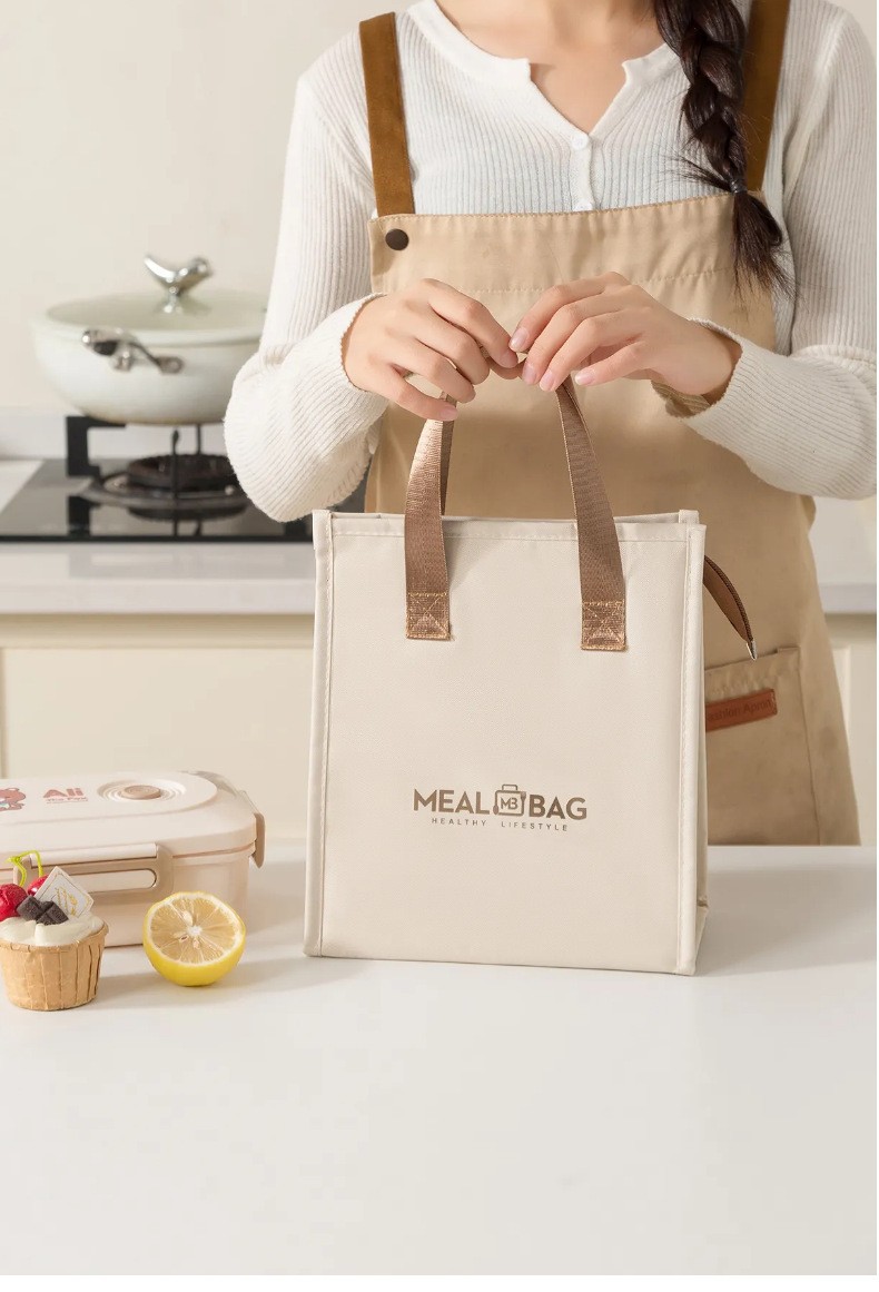 New minimalist meal bags, large-capacity insulated bento bags, thickened aluminum foil lunch bags, hand-held lunch box bags, ice packs Item Picture