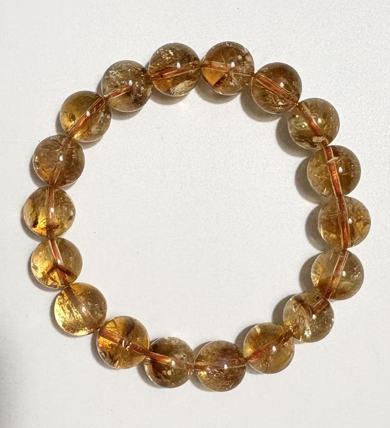 天然水晶黄塔晶手串