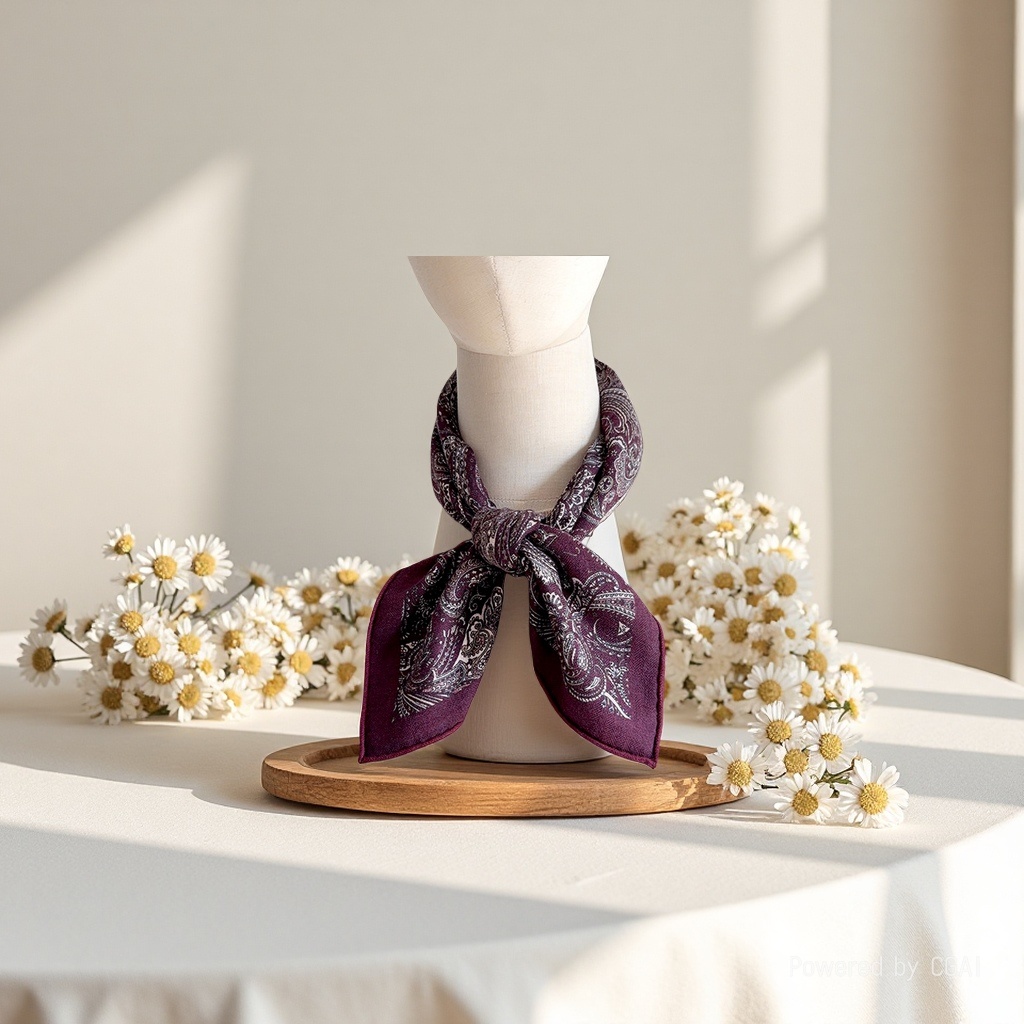 The 2025 new style of artistic and retro silk and wool square scarf is fashionable and simple. It is a soft and easy-to-match square scarf for commuting Application Scenario